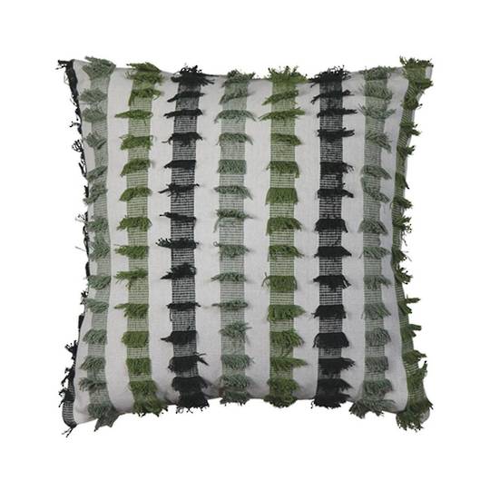 Brooke Green Fringe Cushion